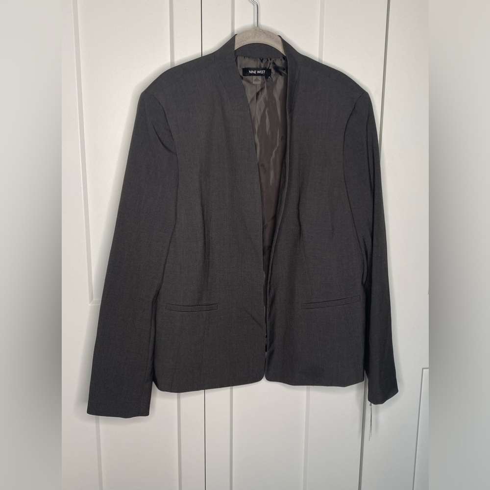 Nine West NWT Inverted Notch Open Front Blazer Women’s Size XL